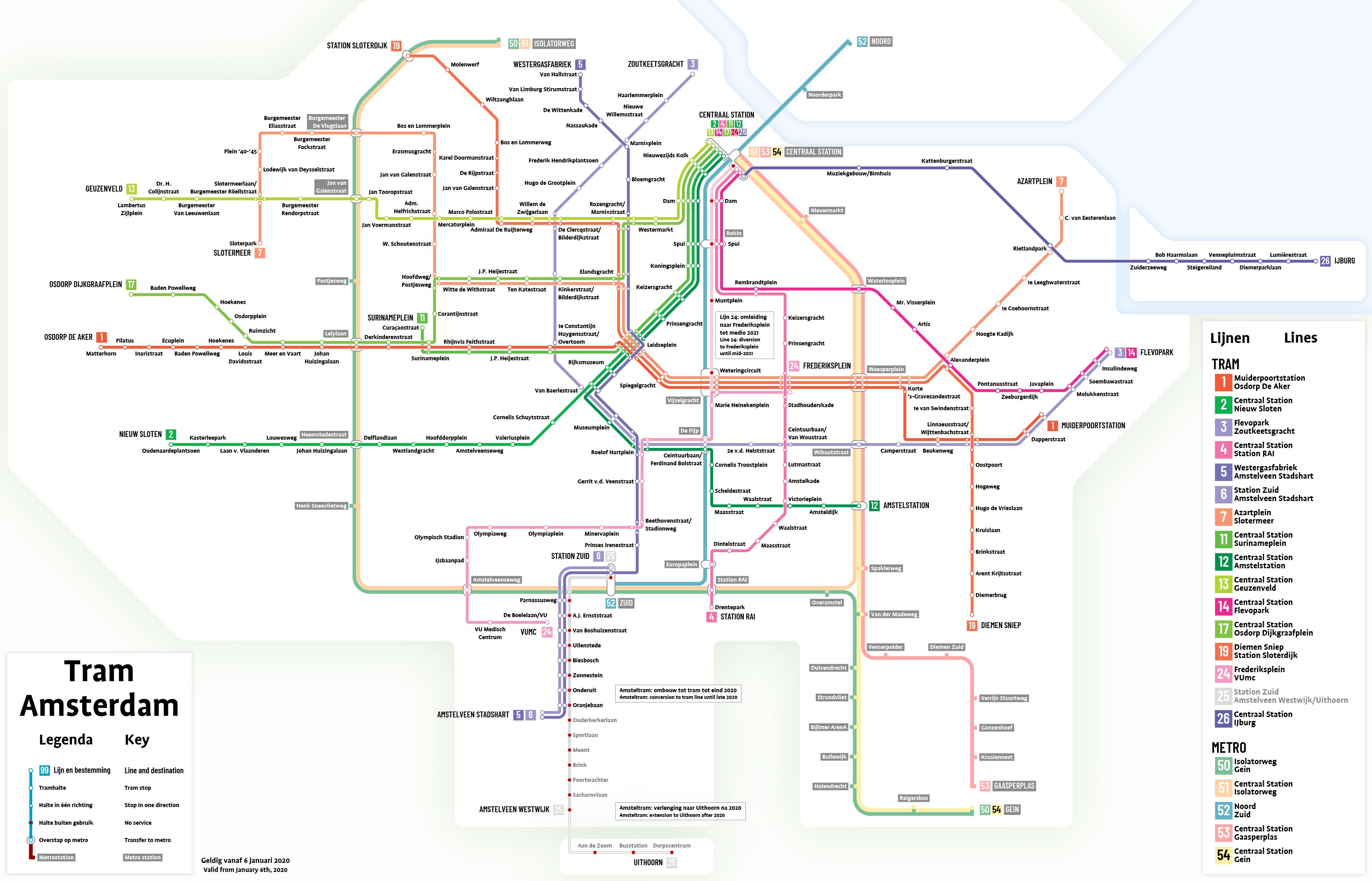 amsterdam raitiovaunu kartta Gvb raitiovaunu kartta   Gvb Amsterdam raitiovaunu kartta (Alankomaat)